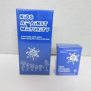 Kids Against Maturity Card Game Core Set and Expansion Pack Volume 1 Bundle NEW